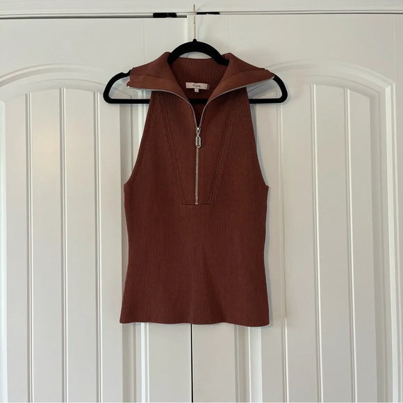 Et Ochs Women's Emily Rib Zip Polo Tank Top Shirt Size Large - Picture 5 of 13